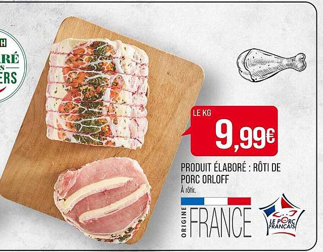 produit élaboré : rôti de porc orloff