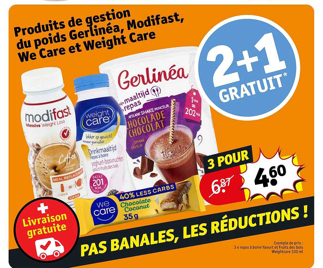 produits de gestion du poids gerlinéa modifast we care et weight care