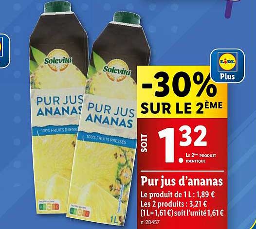 pur jus d'ananas solevita