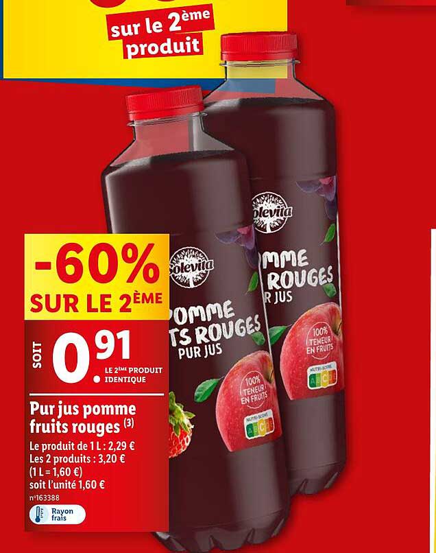 Pur Jus Pomme Fruits Rouges Solevita