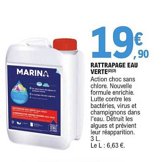 rattrapage eau verte marina