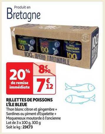 rillettes de poissons l'île bleue