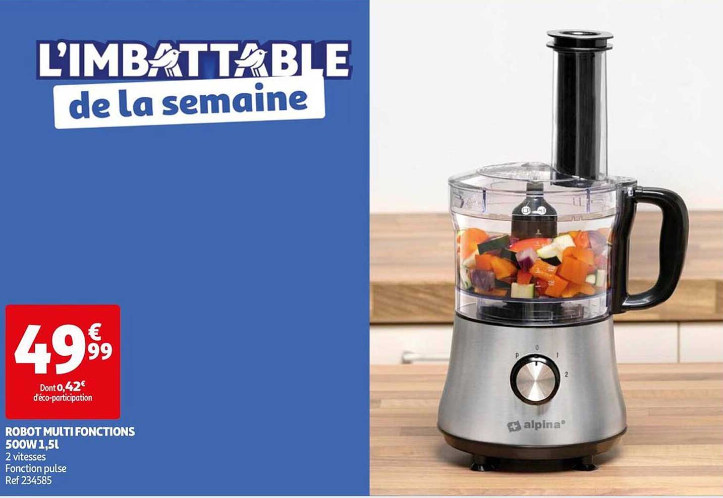 robot mlti fonctions 500w 1,5 l