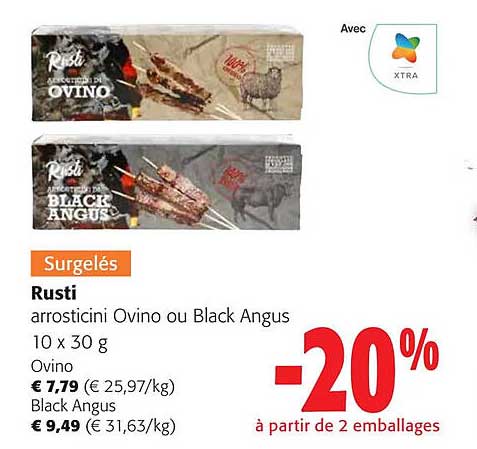 rusti arrosticini ovino ou black angus