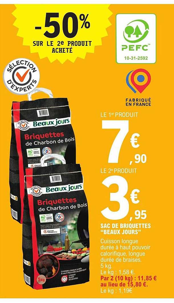 sac de briquettes "beaux jours"