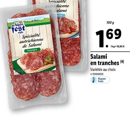salami en tranches alpen fest style