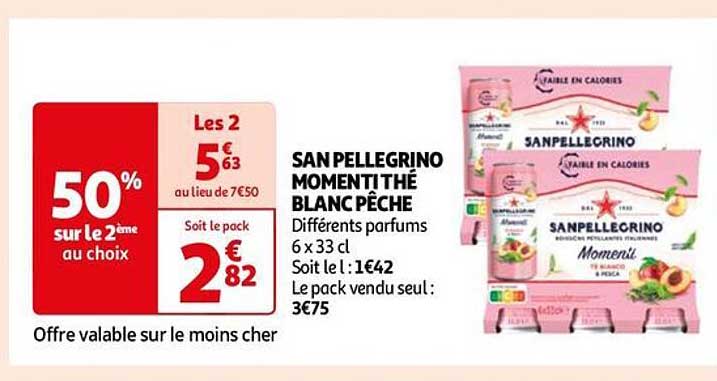 san pellegrino momenti thé blanc pêche