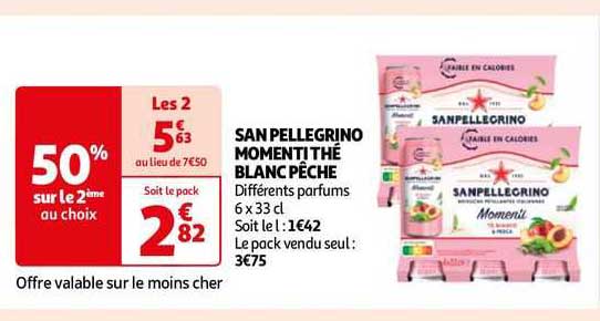 san pllegrino momenti thé blanc pêche