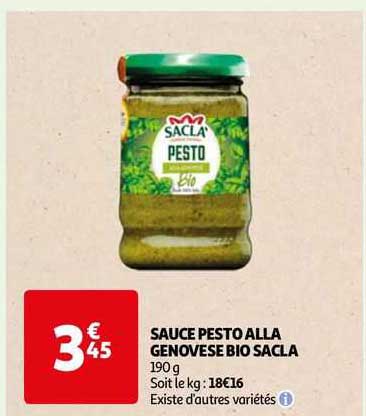 sauce pesto alla genovese bio sacla