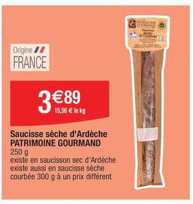 saucisse sèche d'ardèche patrimoine gourmand