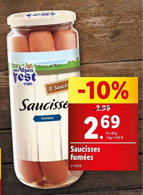 saucisses fumées alpen fest style