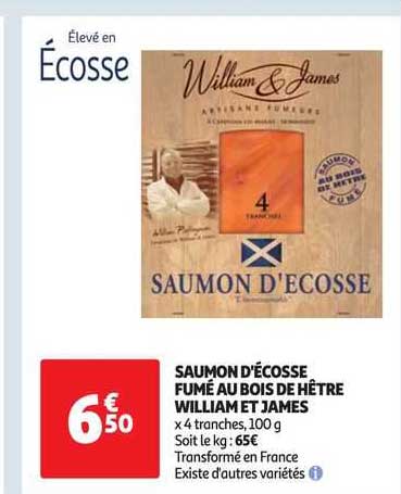 saumon d'écosse fumé au bois de hêtre william et james