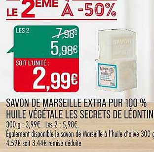 Savon De Marseille Extra Pur 100% Huile Végétale Les Secrets De Léontine
