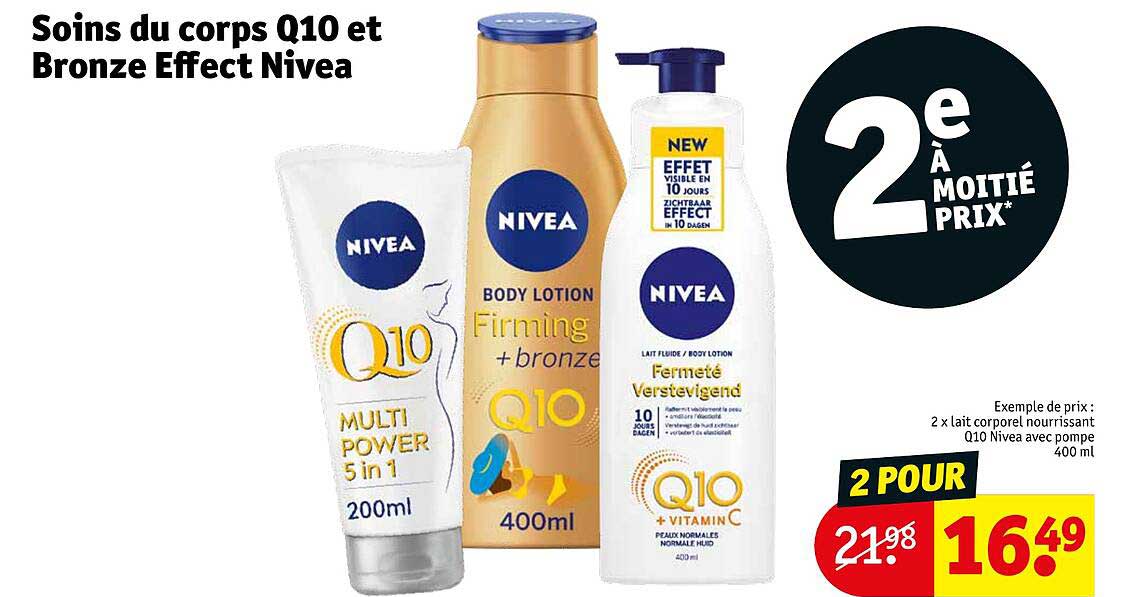 soins de corps q10 et bronze effect nivea