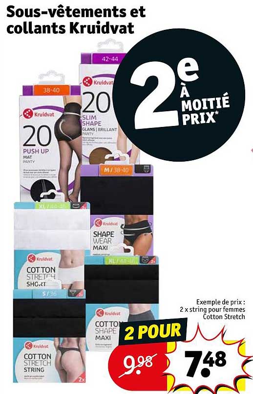 sous-vêtements et collants kruidvat
