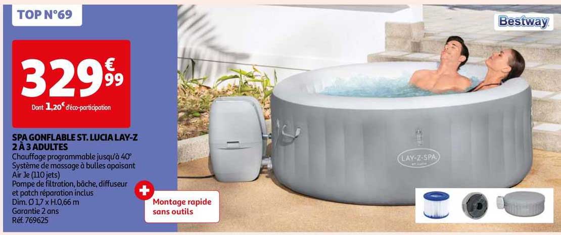 spa gonflable st. lucia lay-z 2 à 3 adultes
