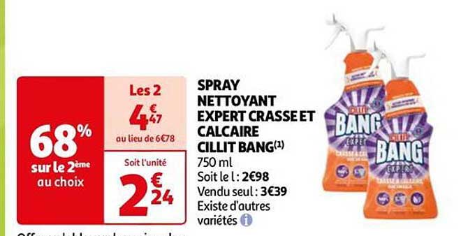spray nettoyant expert crasse et calcaire cillit bang