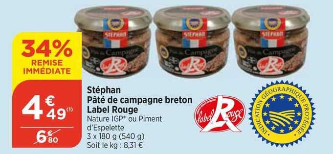 Stéphan Pâté De Campagne Breton Label Rouge