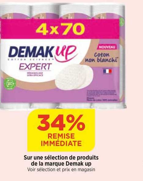 sur une sélection de produits de la marque demak up