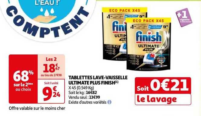 tablettes lave-vaisselle ultimate plus finish