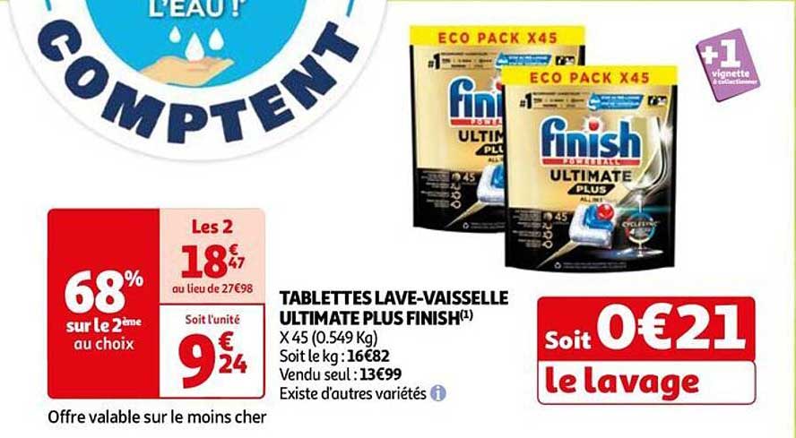 tablettes lave-vaisselle ultimate plus finish