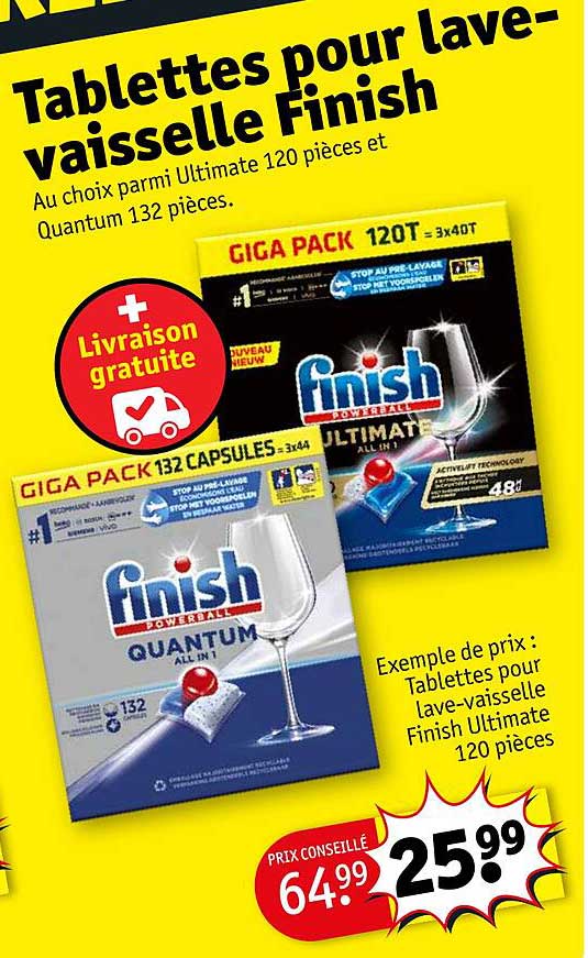 tablettes pour lave-vaisselle finish