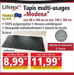 tapis multi-usages "modena" lifetex