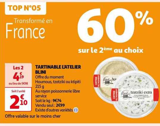 tartinable l'atelier blini