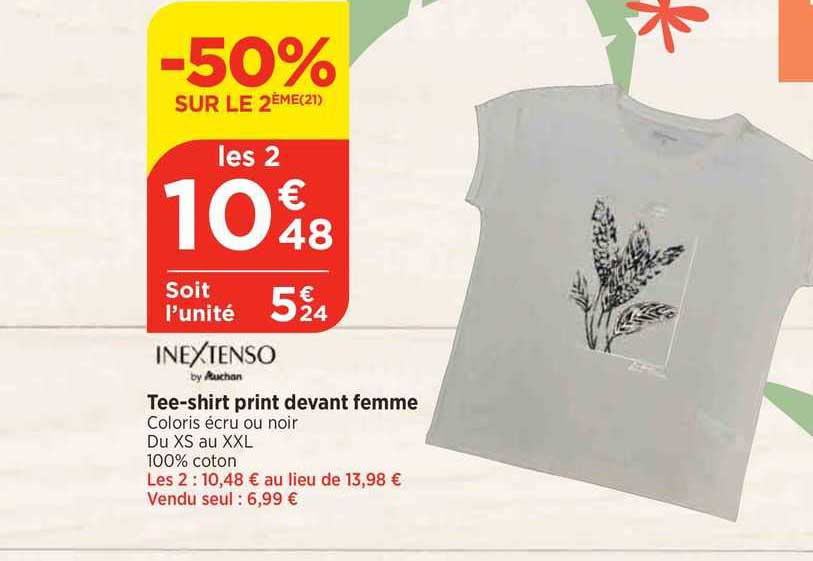 tee-shirt print devant femme inextenso