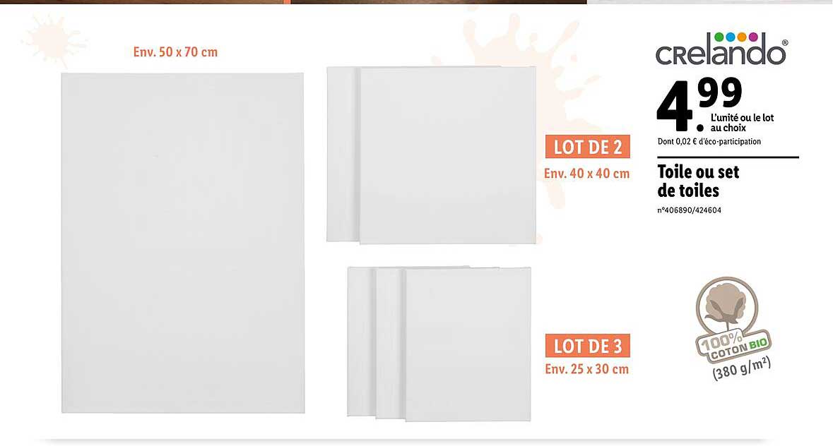 toile ou set de toiles crelando