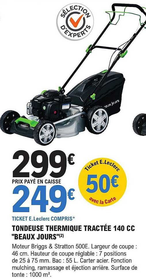 tondeuse thermique tractée 140 cc "beaux jours"