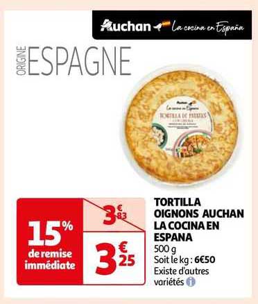 tortilla oignons auchan la cocina en espana