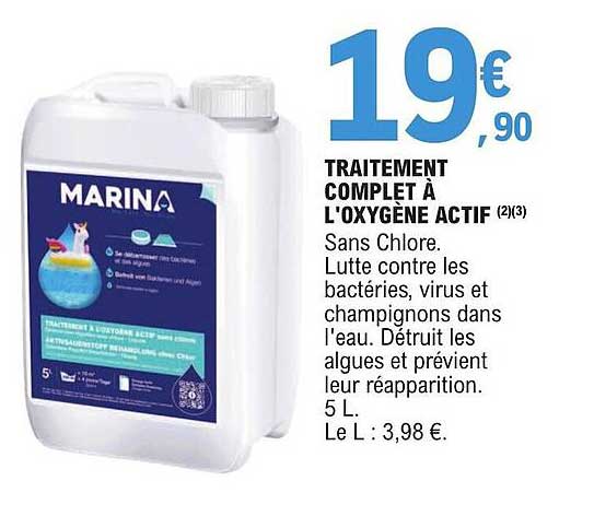 traitement complet à l'oxygène actif marina