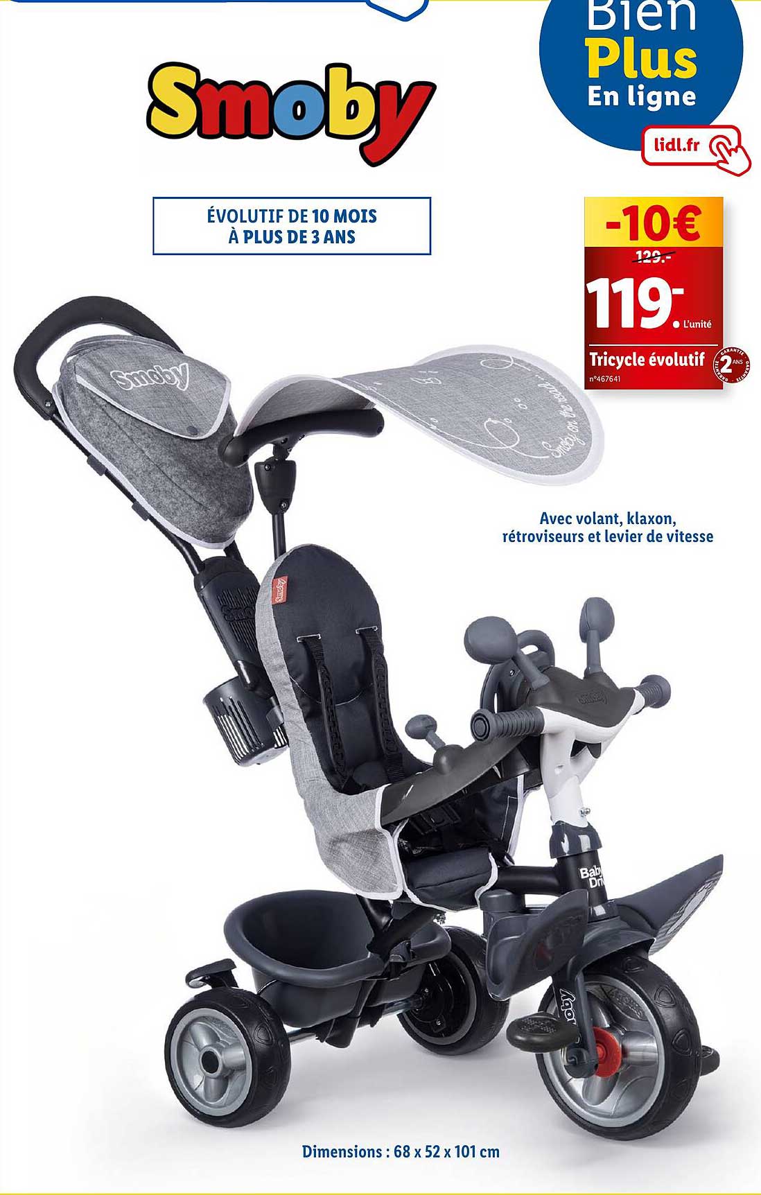 tricycle évolutif smoby