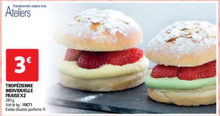 tropézienne individuelle fraise x 2