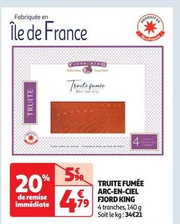 truite fumée arc-en-ciel fjord king