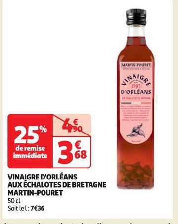 vinaigre d'orléans aux échalotes de bretagne martin-pouret
