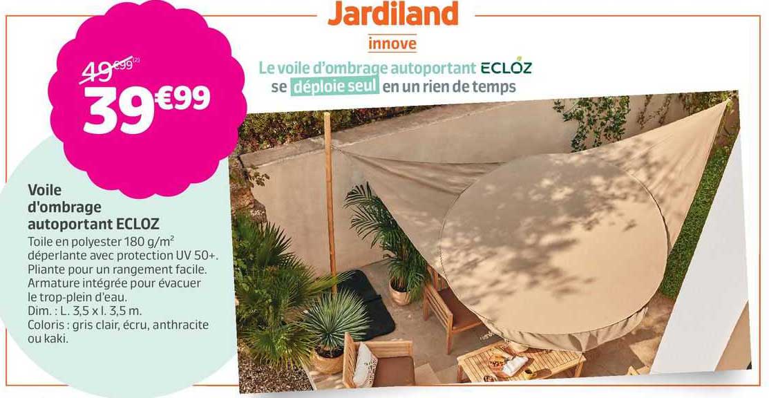 Voile D'ombrage Autoportant Ecloz