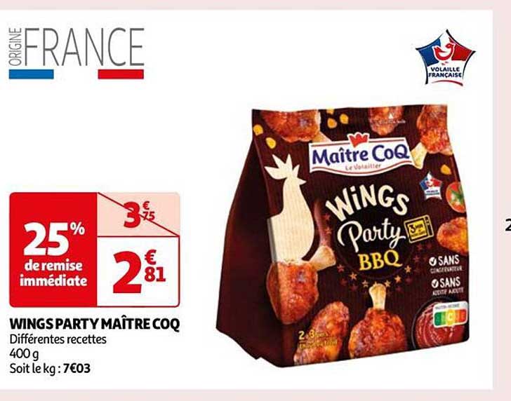 Wings Party Maître Coq