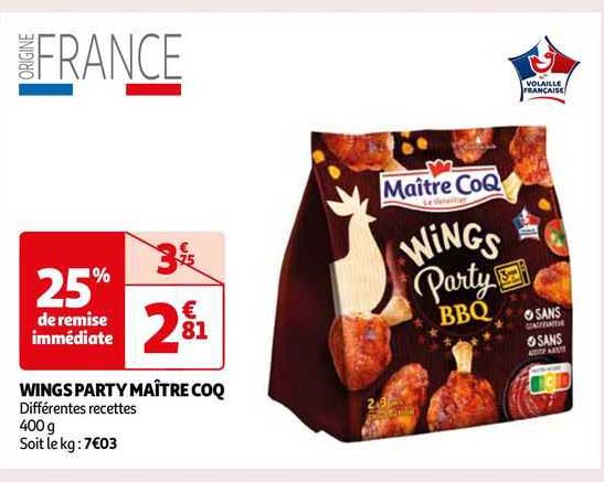 wings party maître coq