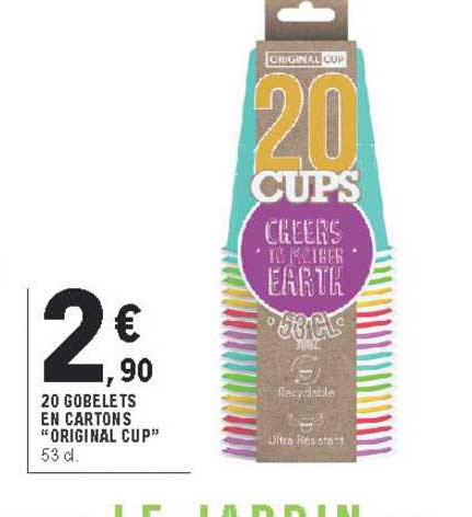 20 Gobelets En Cartons "original Cup"