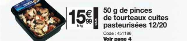 50 g de pinces de tourteaux cuites pasteurisées 12-20