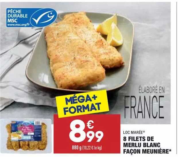 8 filets de merlu blanc façon meunière loc marée