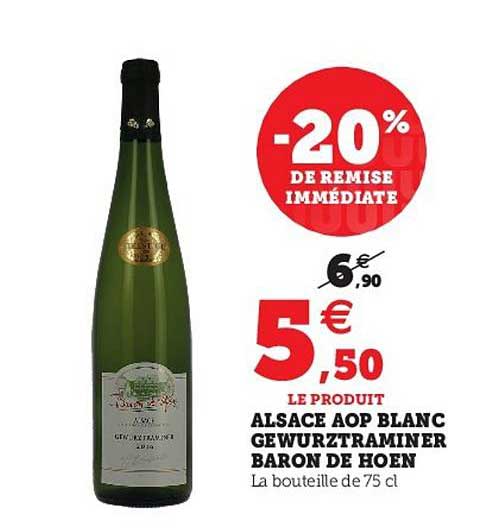 alsace aop blanc gewurztraminer baron de hoen