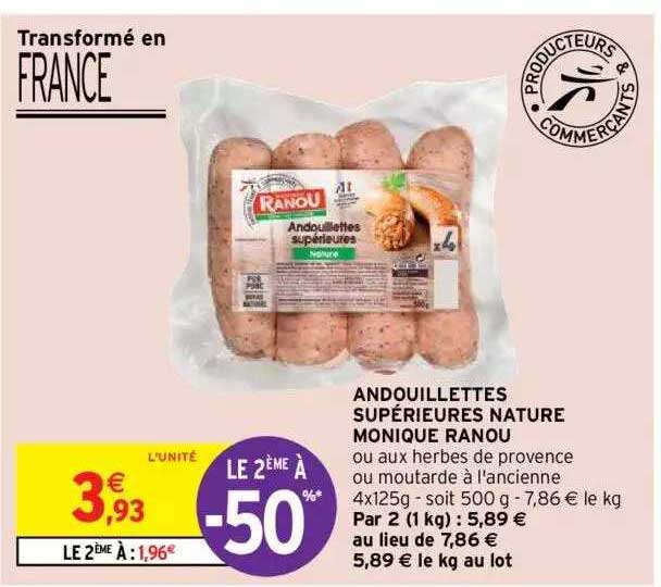 andouillettes supérieures nature monique ranou