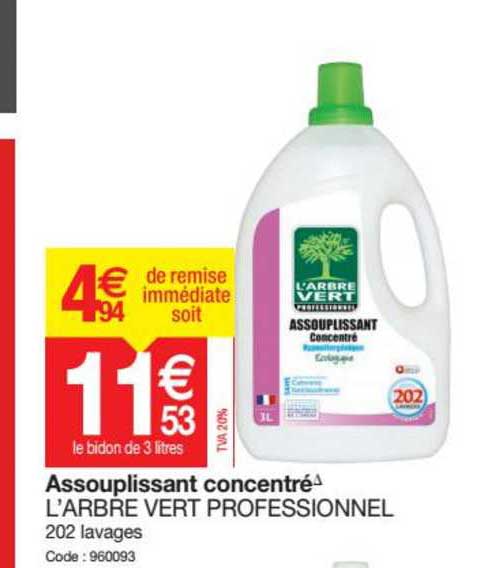 assouplissant concentré l'arbre vert professionnel