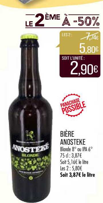 Bière Anosteke Le 2ème à -50%