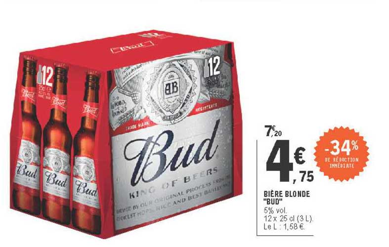 Bière Blonde "bud"