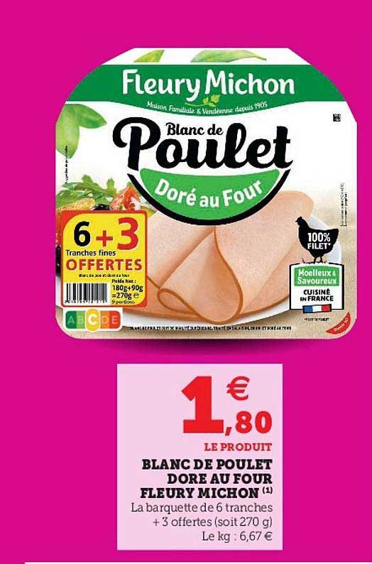 blanc de poulet doré au four fleury michon