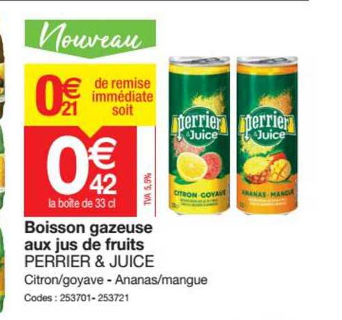 Boisson Gazeuse Aux Jus De Fruits Perrier & Juice
